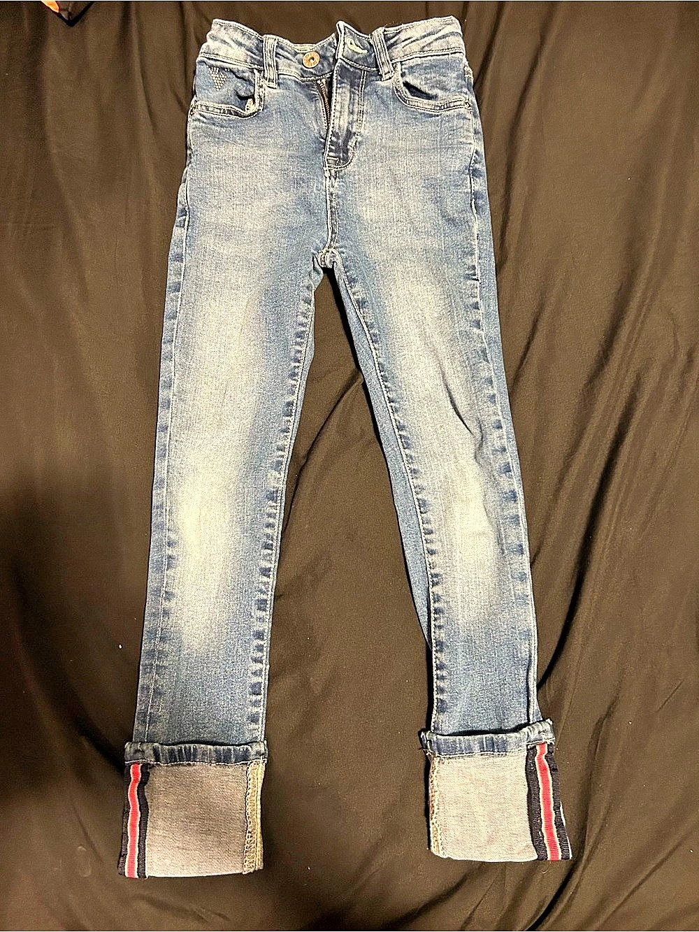 GUESS Girls Size 7 Blue Cuffed Jeans